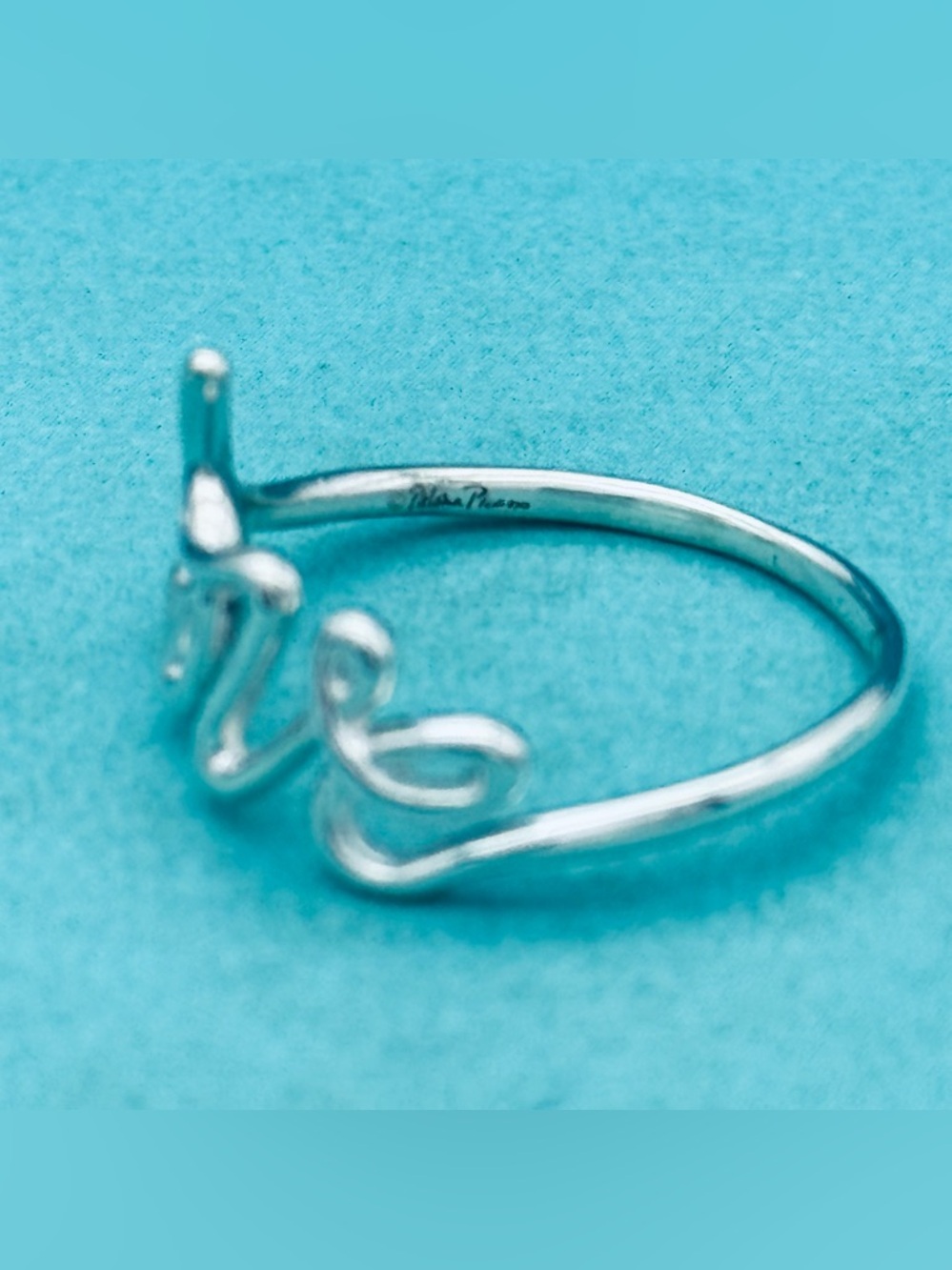Tiffany & Co.  SS Picasso Graffiti Love Ring Size 8 - Picture 8 of 12